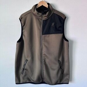 Browning Vest Men's XL Green Brown Zip Up‎ Hunting Outdoor Chore Fleece Lined